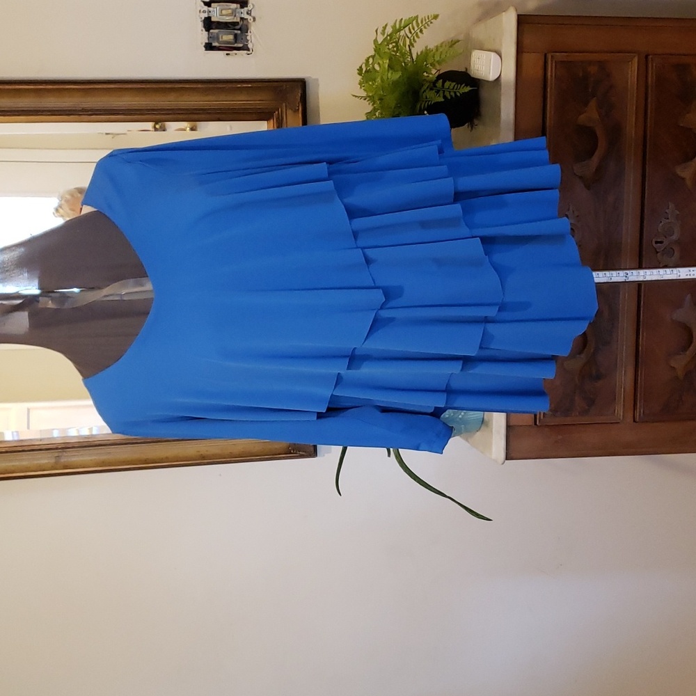 Susan Graver, size M, romantic, laser-cut tiers in stunning royal blue